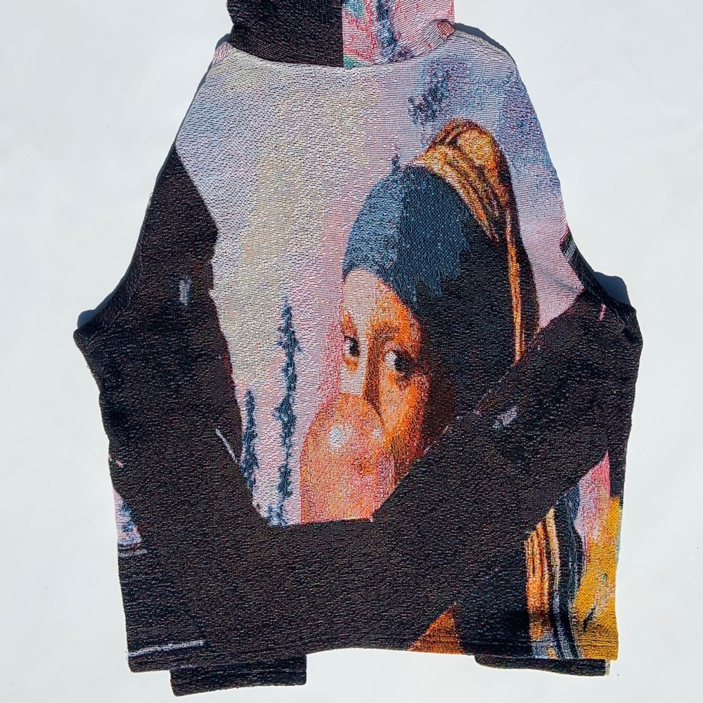 Girl With A Pearl Tapestry Blanket Hoodie - Picture 2 of 7